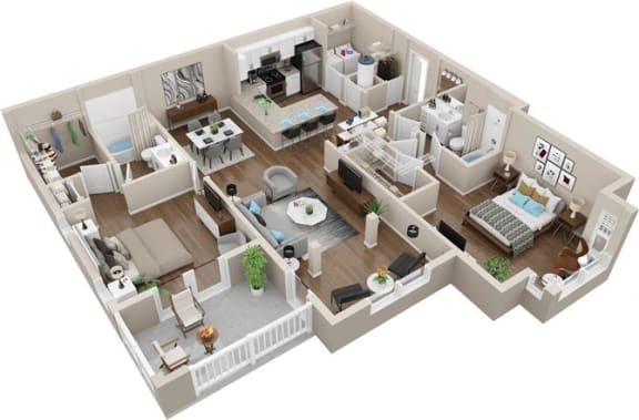 B3 Floor Plan | 1,363 Sq. Ft. at Lullwater at Big Ridge, Hixson, TN