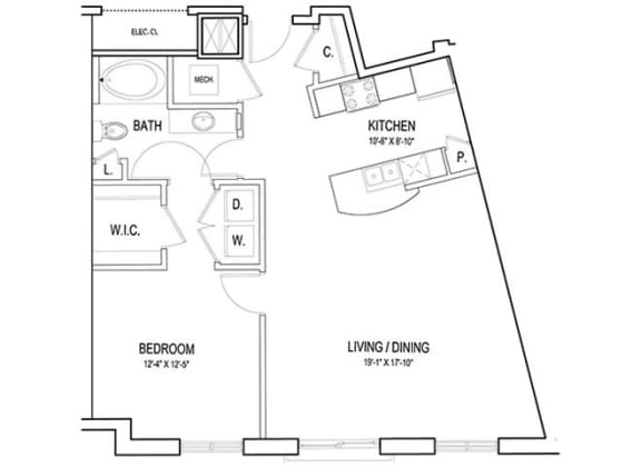 Floor Plan  a floor plan of a home at Flats at West Broad Village, Glen Allen, VA