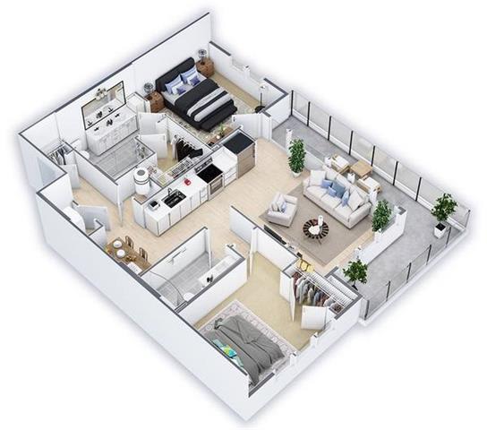 a floor plan of a home with a bedroom and living room at Tapestry West, Virginia