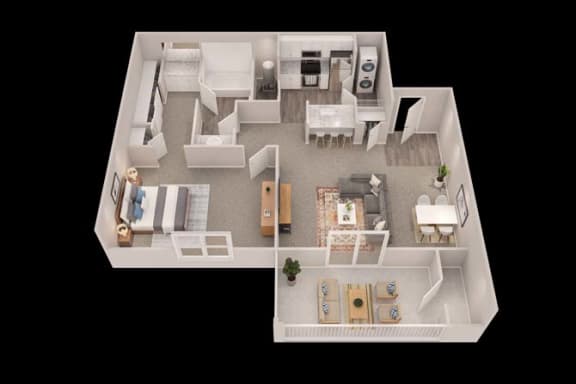 a floor plan of a house with a black background at Trails at Short Pump Apartments, Virginia