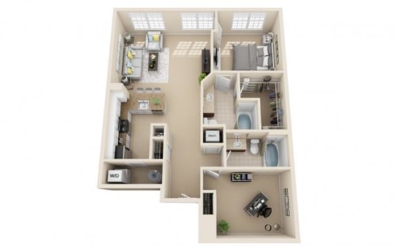 Floor Plan  a floor plan of a 3 bedroom apartment at Sterling Manor, Virginia ,23185