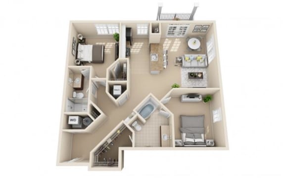 Floor Plan  us census designated place floor plan | luxury apartments in brookhaven ga | the mille at Sterling Manor, Williamsburg, VA 23185