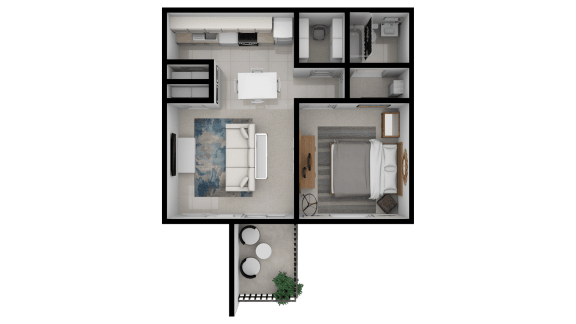 1Bd 1Bth Floor Plan at Lifestyle at Shreveport Apartments, Shreveport, 71109