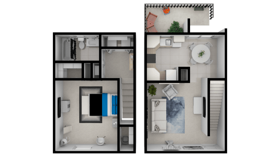 1Bed 1Bathroom Floor Plan at Lifestyle at Shreveport Apartments, Shreveport