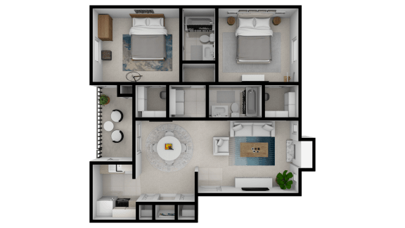 2Bd 2Bth Floor Plan at Lifestyle at Shreveport Apartments, Shreveport, LA, 71109