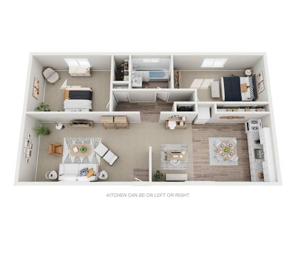 Willow Manor 2x1 1134 sq ft floor plan 3D image