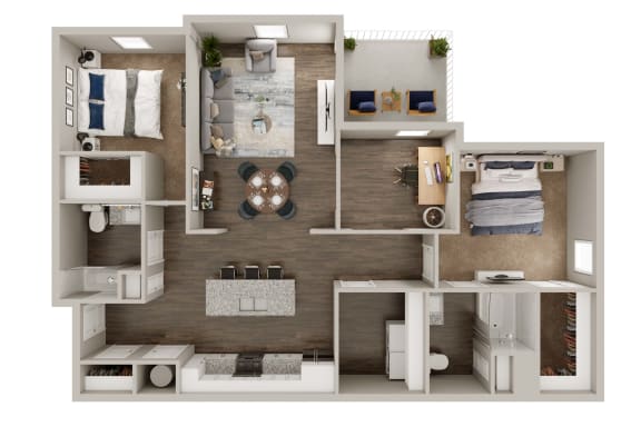 a floor plan of a 1 bedroom apartment at the crossings at white marsh apartments in white marsh