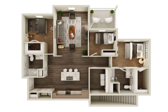 3 bedroom floor plan with attached garage