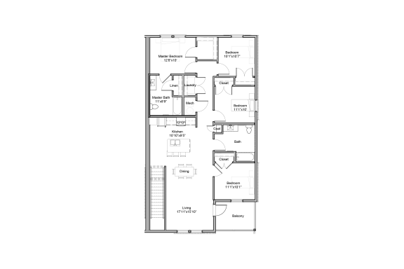 4 bedroom floor plan at Embarq Apartments