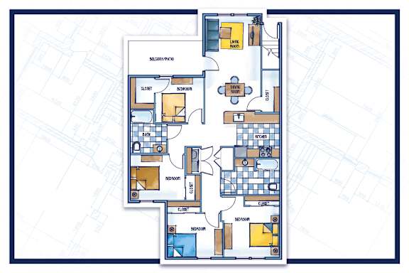 4 bedroom floor plan diagram
