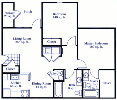 2 bedroom apartment floor plan