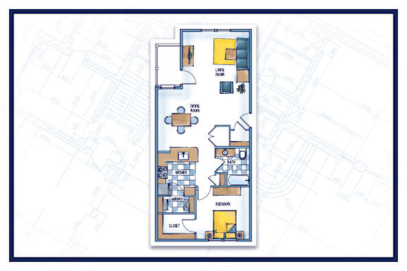 1 bedroom floor plan diagram