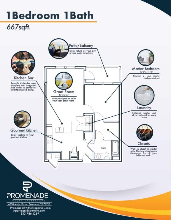 1 bedroom floor plan
