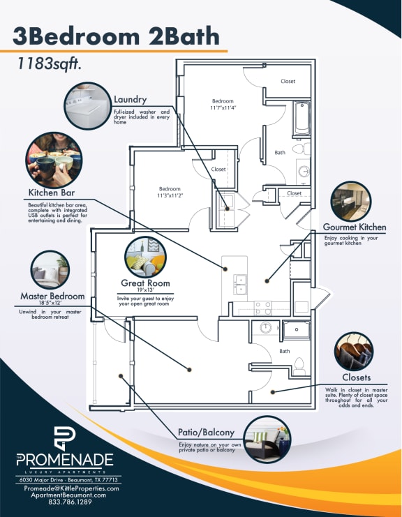 3 bedroom floor plan