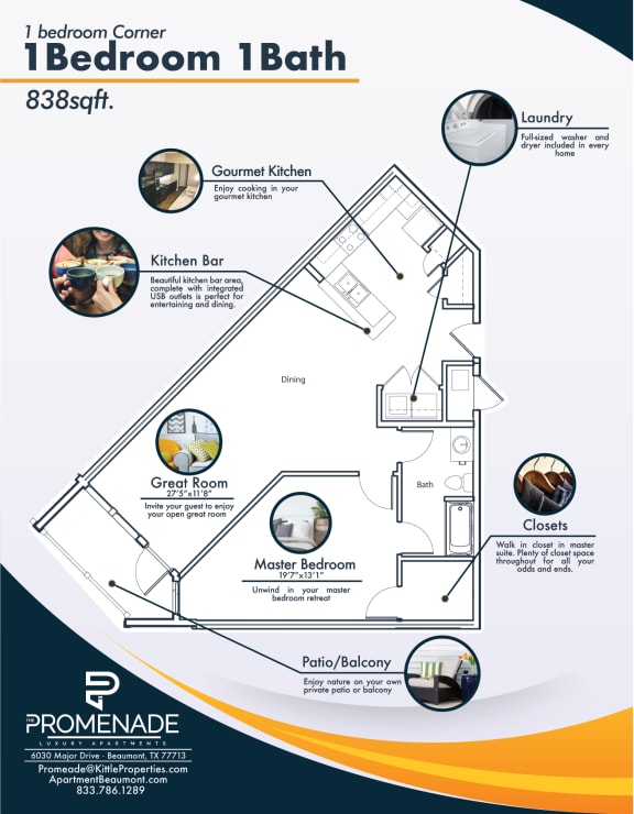 1 bedroom floor plan