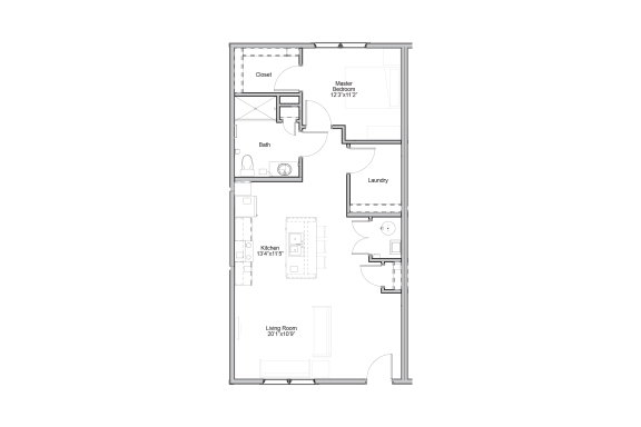 One Bedroom Floor Plan