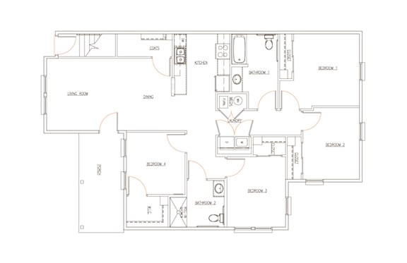 A floor plan of a house with labeled rooms and dimensions.