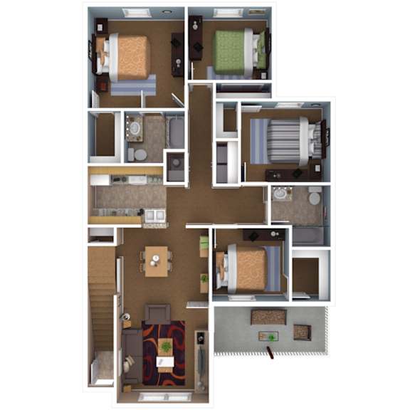 A series of images showing different room layouts.