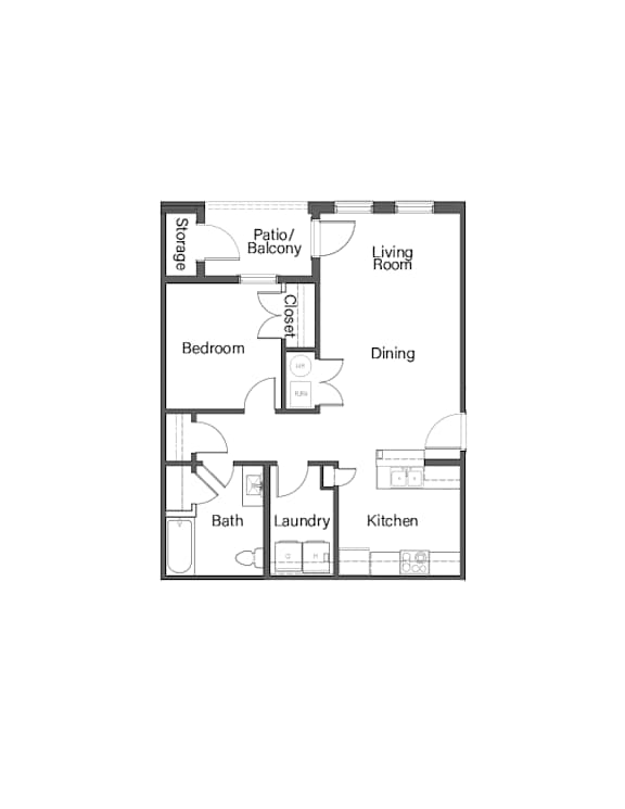 a 1 bedroom floor plan