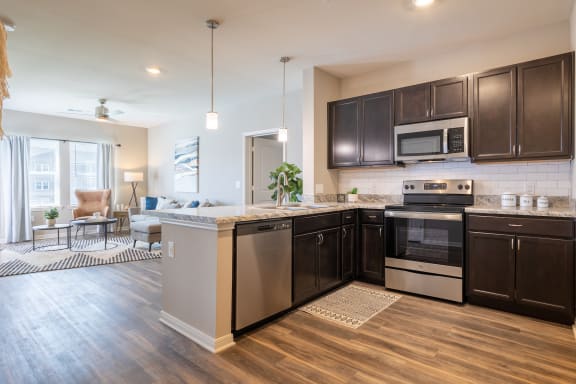 Kitchen at Promenade Luxury apartments in Beaumont