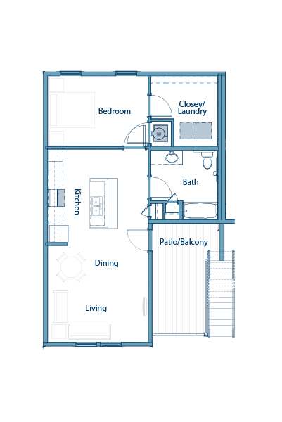 1 bedroom floor plan diagram