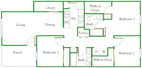 3 bedroom floorplan