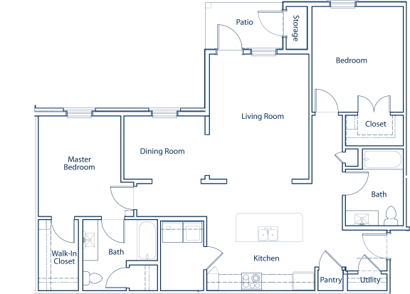 2 bedroom floor plan 1187 square feet