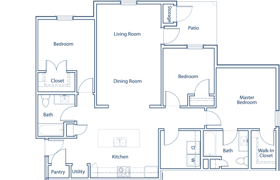3 bedroom floor plan 1236 square feet