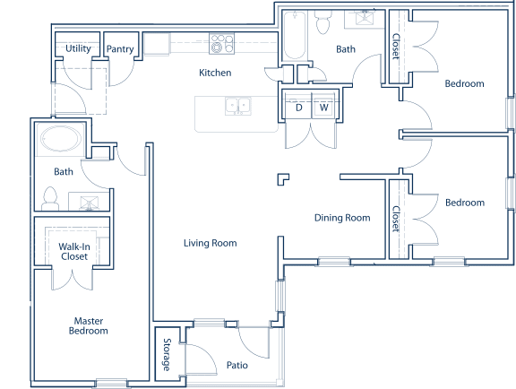 3 bedroom floor plan 1275 square feet