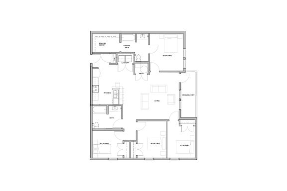 a 4 bedroom apartment floor plan