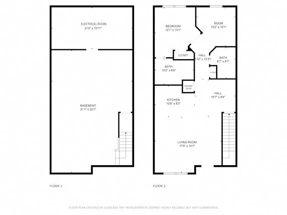 A floor plan for a two story house with a basement.