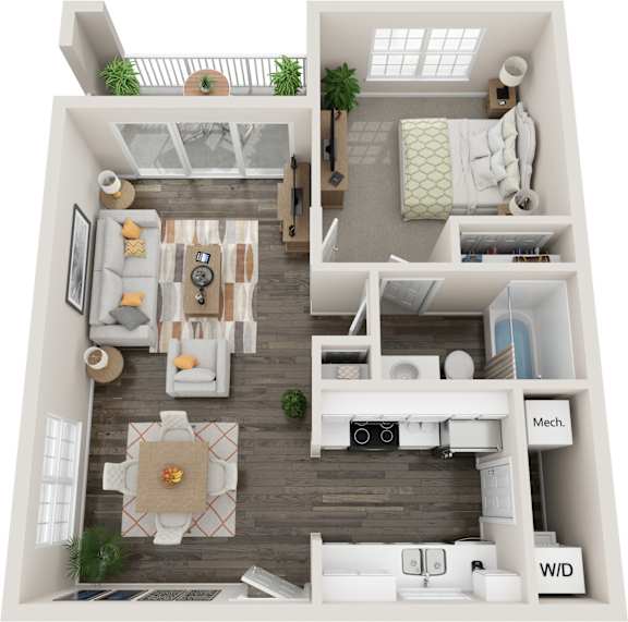 Cali Floor Plan at Coastline Apartments, Fort Walton Beach, 32547