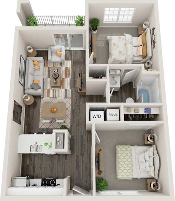 Cancun Floor Plan at Coastline Apartments, Fort Walton Beach, FL