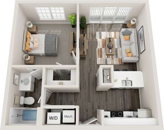 Caneel Floor Plan at Coastline Apartments, Fort Walton Beach Florida