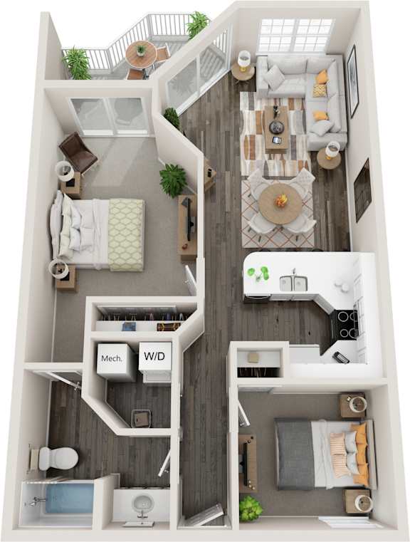 Cayman Floor Plan at Coastline Apartments, Fort Walton Beach, 32547