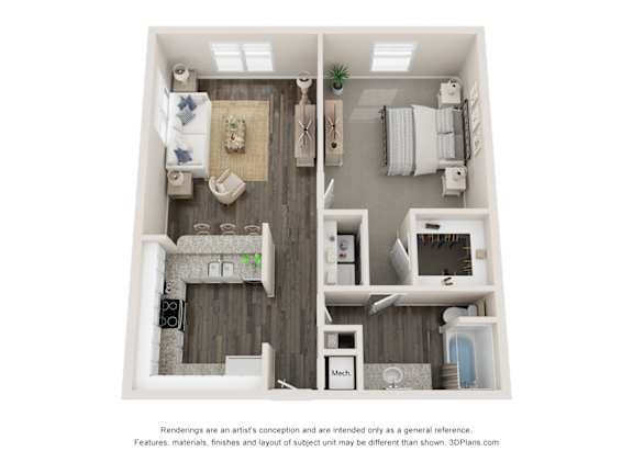Mercier Floor Plan at Elan Apartments, Fort Walton Beach