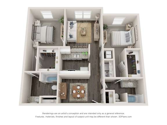 Savona Floor Plan at Elan Apartments, Fort Walton Beach