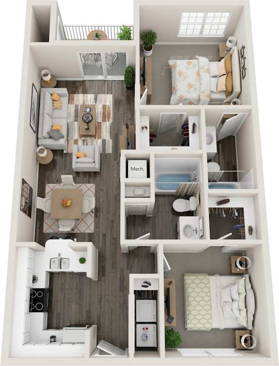 Culebra Floor Plan at Coastline Apartments, Fort Walton Beach, FL