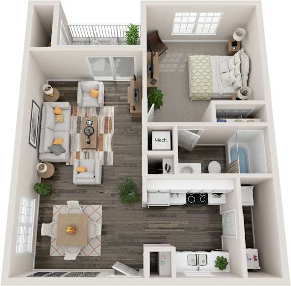 Curaco Floor Plan at Coastline Apartments, Fort Walton Beach, FL 32547