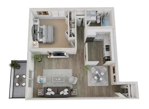 Nottingham Floor Plan at Hampton in Highland Apartments, Highland
