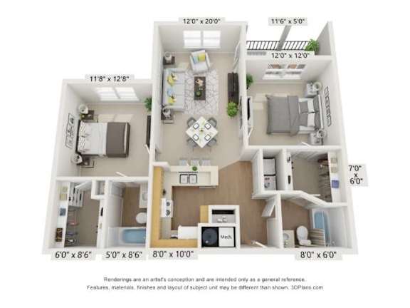 C Floor Plan at Vita on Grant, Indiana