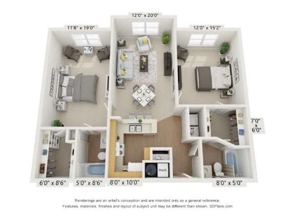 E Floor Plan at Vita on Grant, Merrillville Indiana