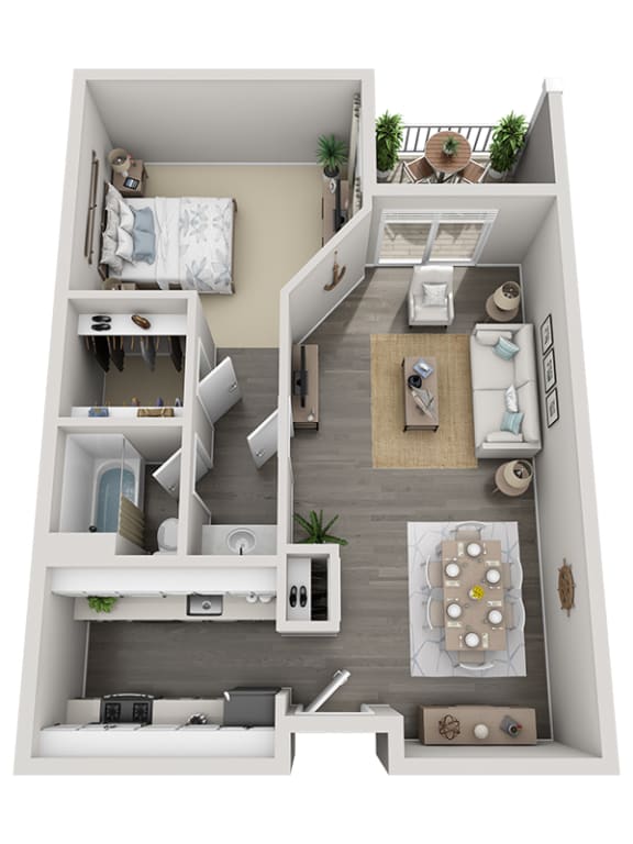 A2 Floor Plan at Rivers Edge Apartments, Waukesha, Wisconsin