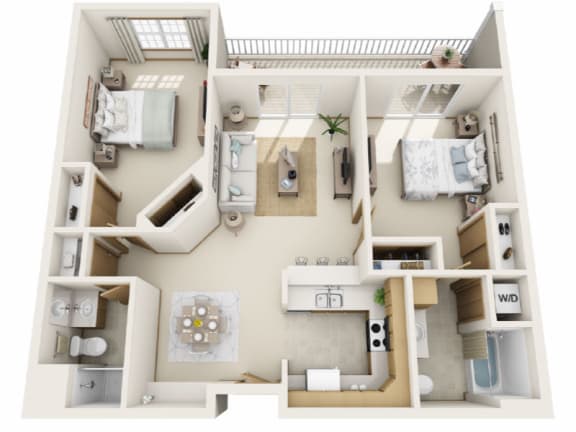 C1 Floor Plan at Rivers Edge Apartments, Waukesha