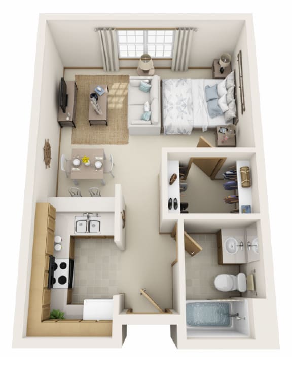 Floor Plan  S Floor Plan at Rivers Edge Apartments, Wisconsin, 53186