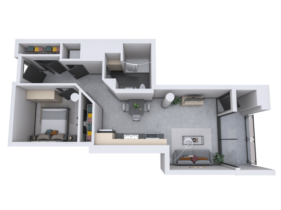 a view of the apartment from above