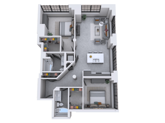 bedroom floor plan an in 3d