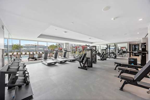 Fitness center at Hudson Piers, New York