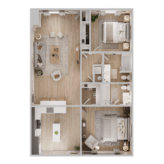 Floor Plan  A detailed layout of a house with a kitchen, living room, and bathroom.
