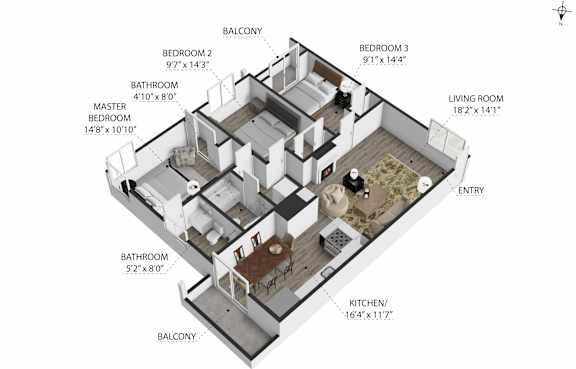 3 bed 2 bath at Ocean Breeze Terrace Apartment, Huntington Beach, 92648